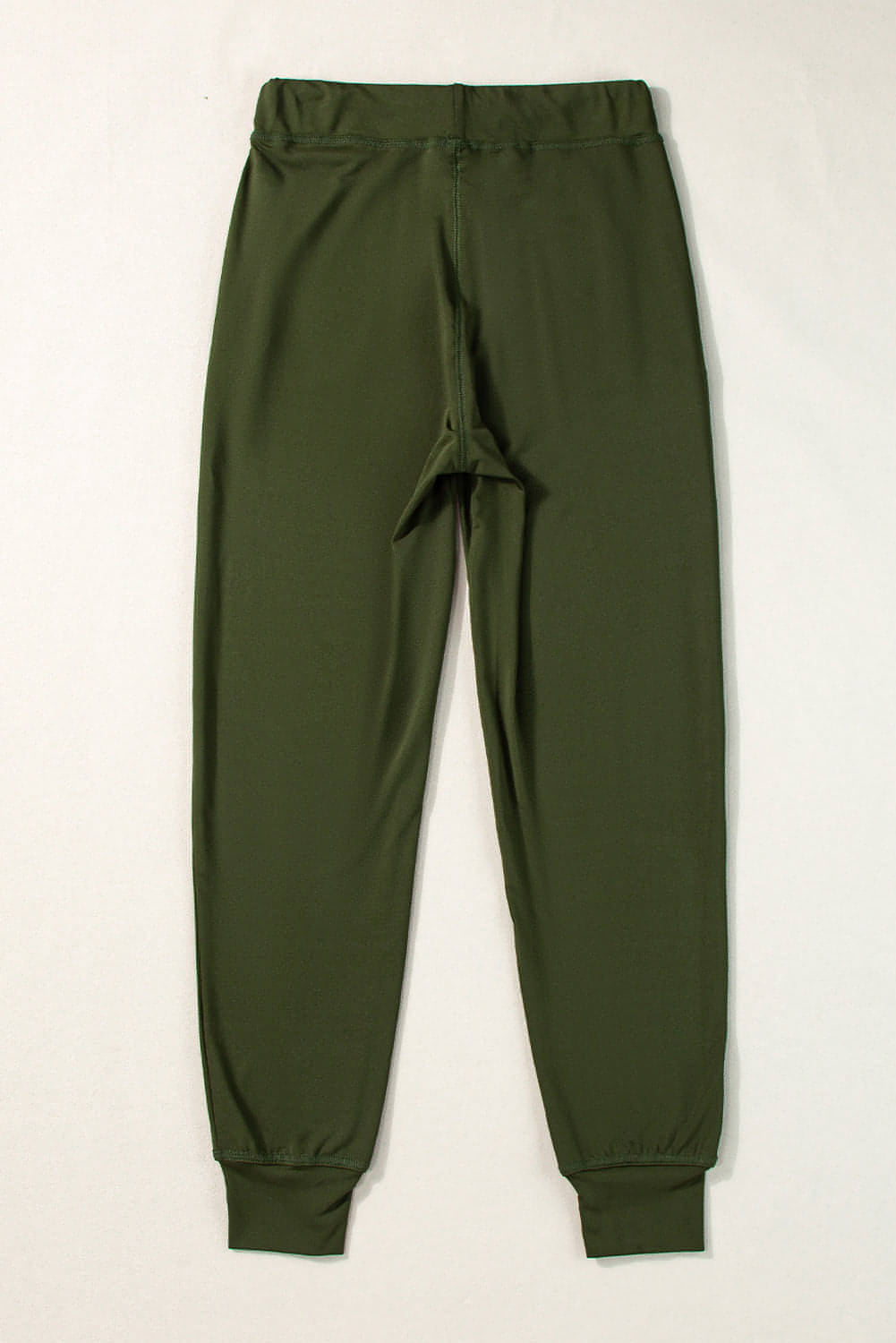 Moss Green Drawstring Waist Pocketed Joggers