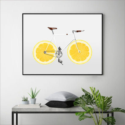 Cycling Art Decor Posters and Prints Bicycle Lemon