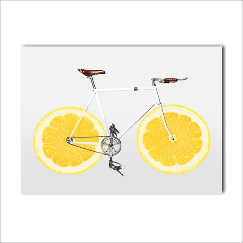 Cycling Art Decor Posters and Prints Bicycle Lemon
