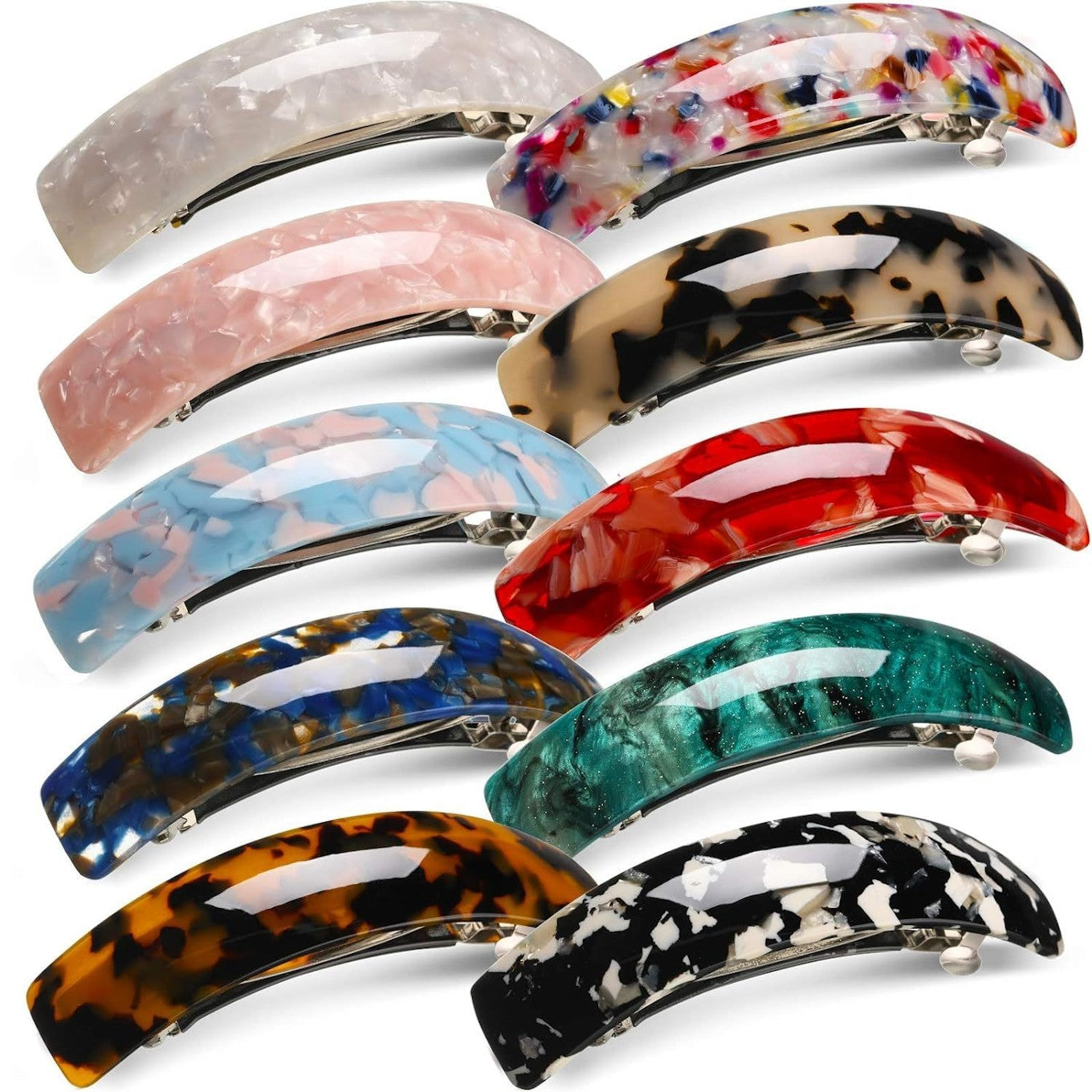 Retro French Hair Clips Set 4Pcs Multicolor