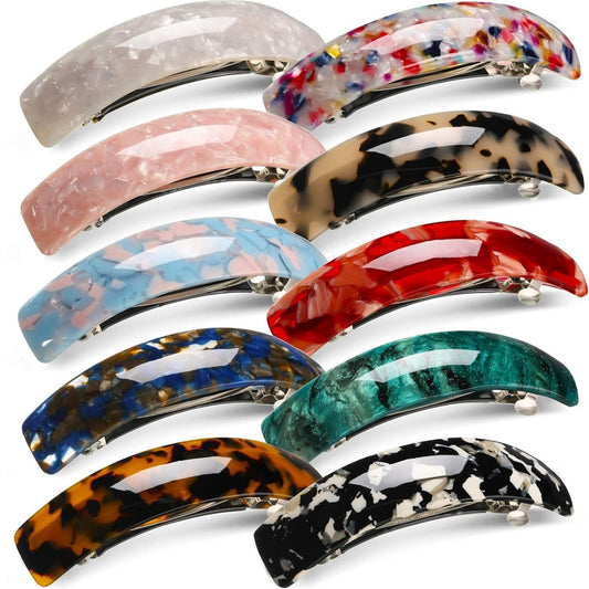 Retro French Hair Clips Set 4Pcs Multicolor